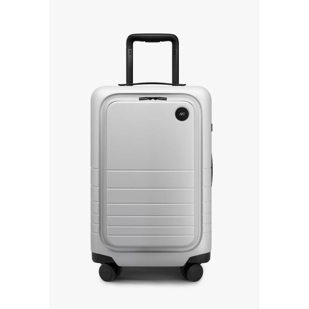 Monos 20" Carry-On Front Pocket Spinner Hardcase Suitcase Polycarbonate White